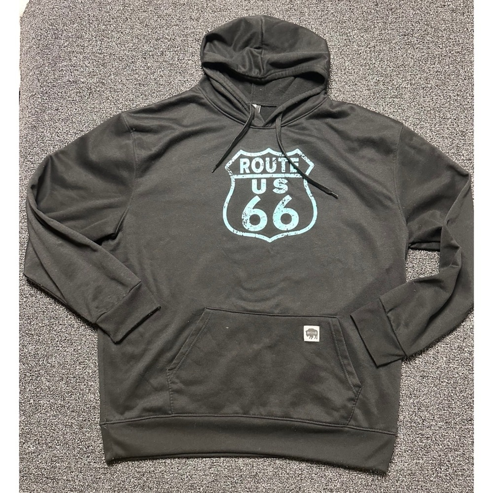 Buffalo Outdoors Mens Route US 66 Graphic Hoodie Black 2XL Polyester Sweatshirt